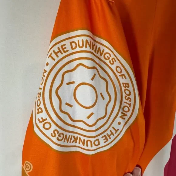 Dunkin’ Donuts Men’s S/M Dunkings Performance Shirt Orange Stretch Lightweight - Picture 7 of 9